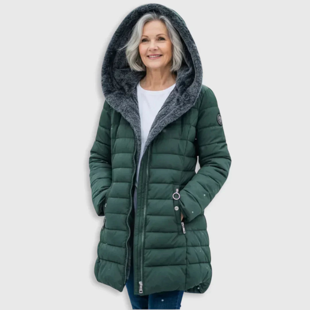 Nora | Long Hooded Puffer Coat with Pockets