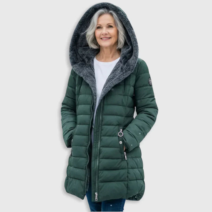 Nora | Long Hooded Puffer Coat with Pockets