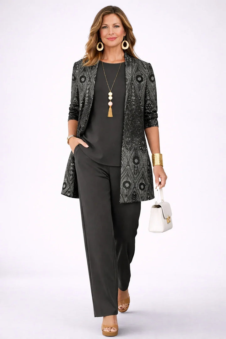 Vera | Black &amp; Silver Paisley 3-Piece Set