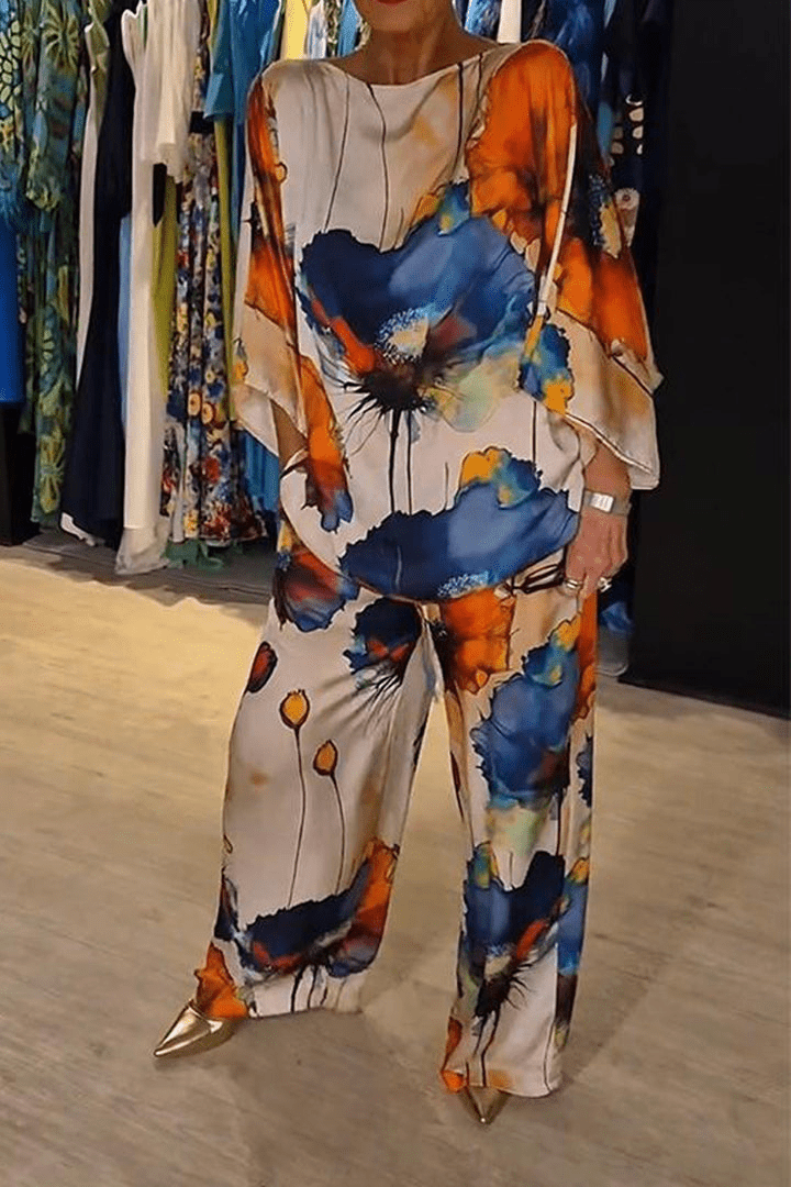 Chloya – Wide-Leg Palazzo Twin Set Bold Print