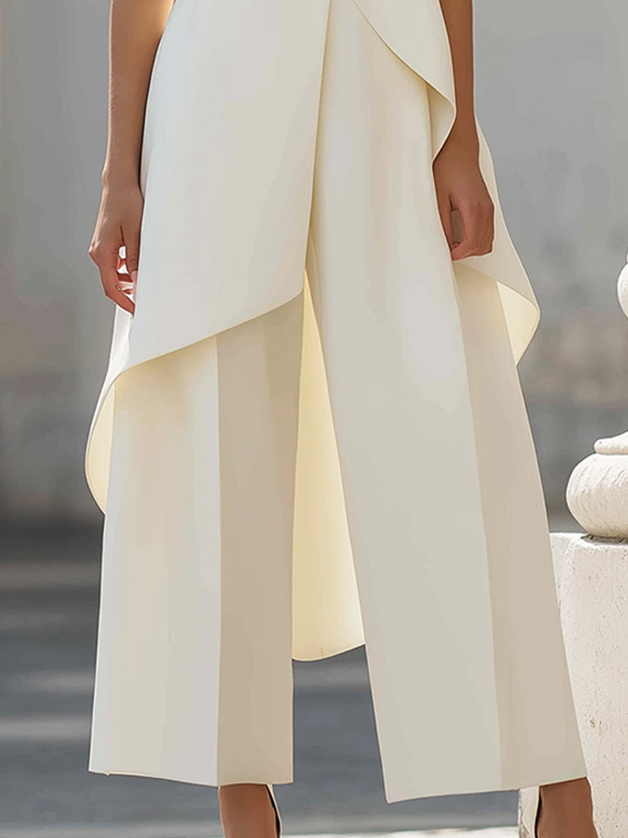Close-up of white jumpsuit&