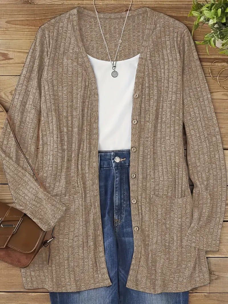 Melody – Longline Button-Front Cardigan