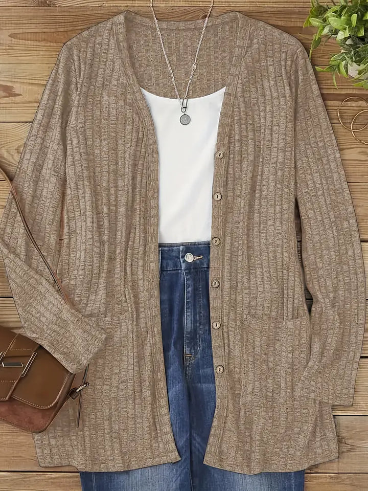 Melody – Longline Button-Front Cardigan