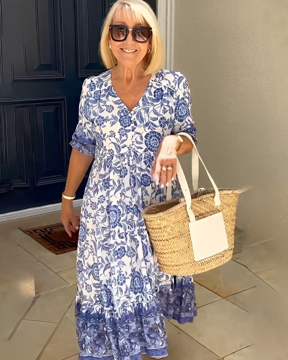 Keisha – Floral V-Neck Maxi Dress
