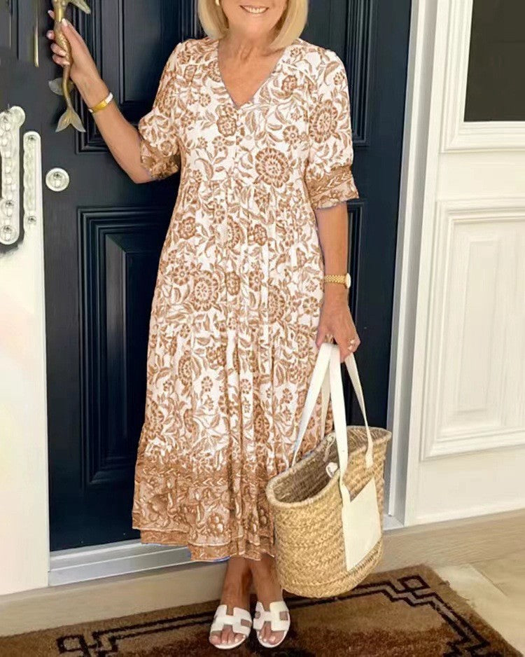 Keisha – Floral V-Neck Maxi Dress
