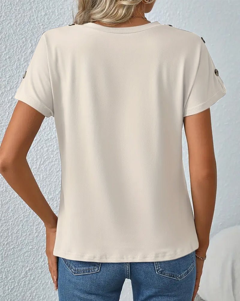 Paula – Floral Colorblock Round-Neck Tee