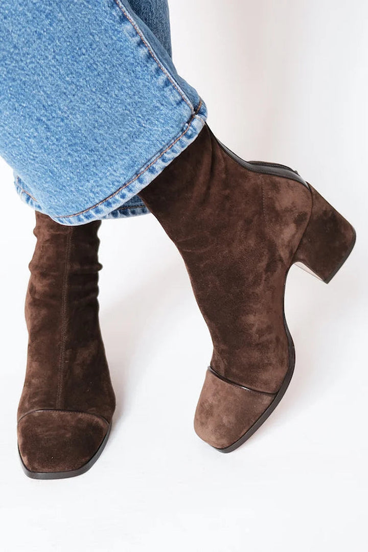 Lila | Square Toe Heeled Boots
