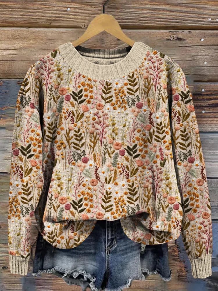 Miriam – Floral Knit Sweater
