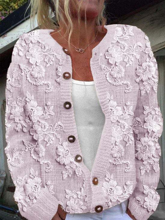 Lummi – Floral Print Cardigan with Button Detail