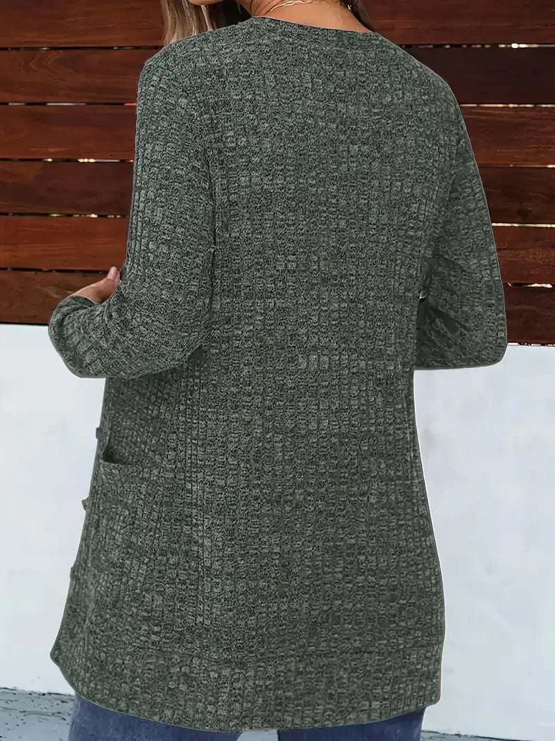 Melody – Longline Button-Front Cardigan