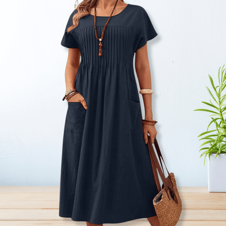 Charmaine – Midi Pocket Dress with Pintuck Detail