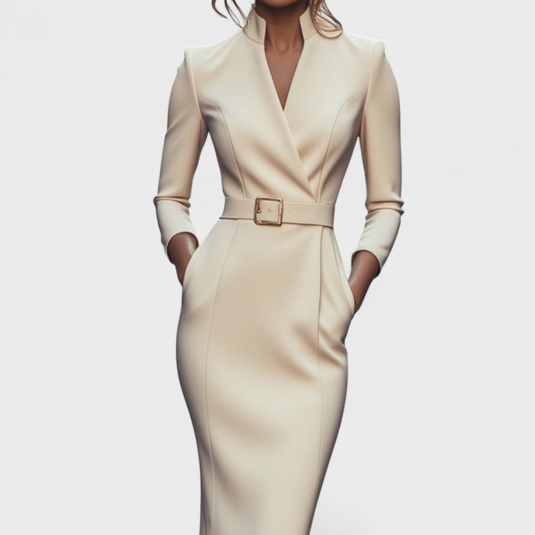 Maye™ Refined Black Dress + FREE belt
