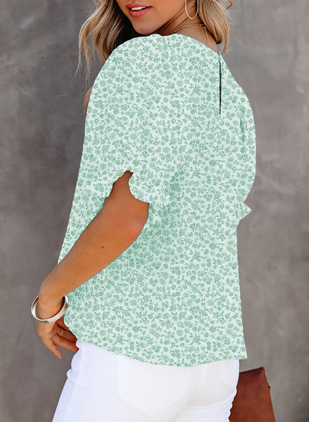 Irene – Floral Puff Sleeve Babydoll Blouse