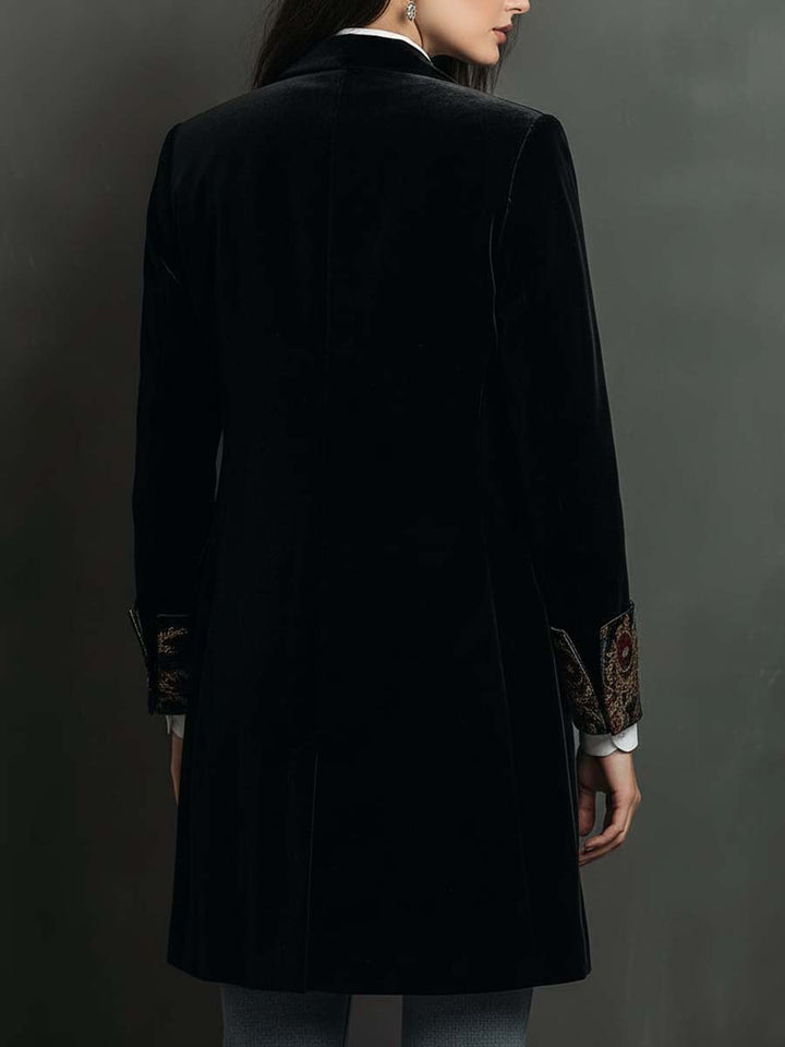 Veronica | Black Baroque Blazer with Lapels
