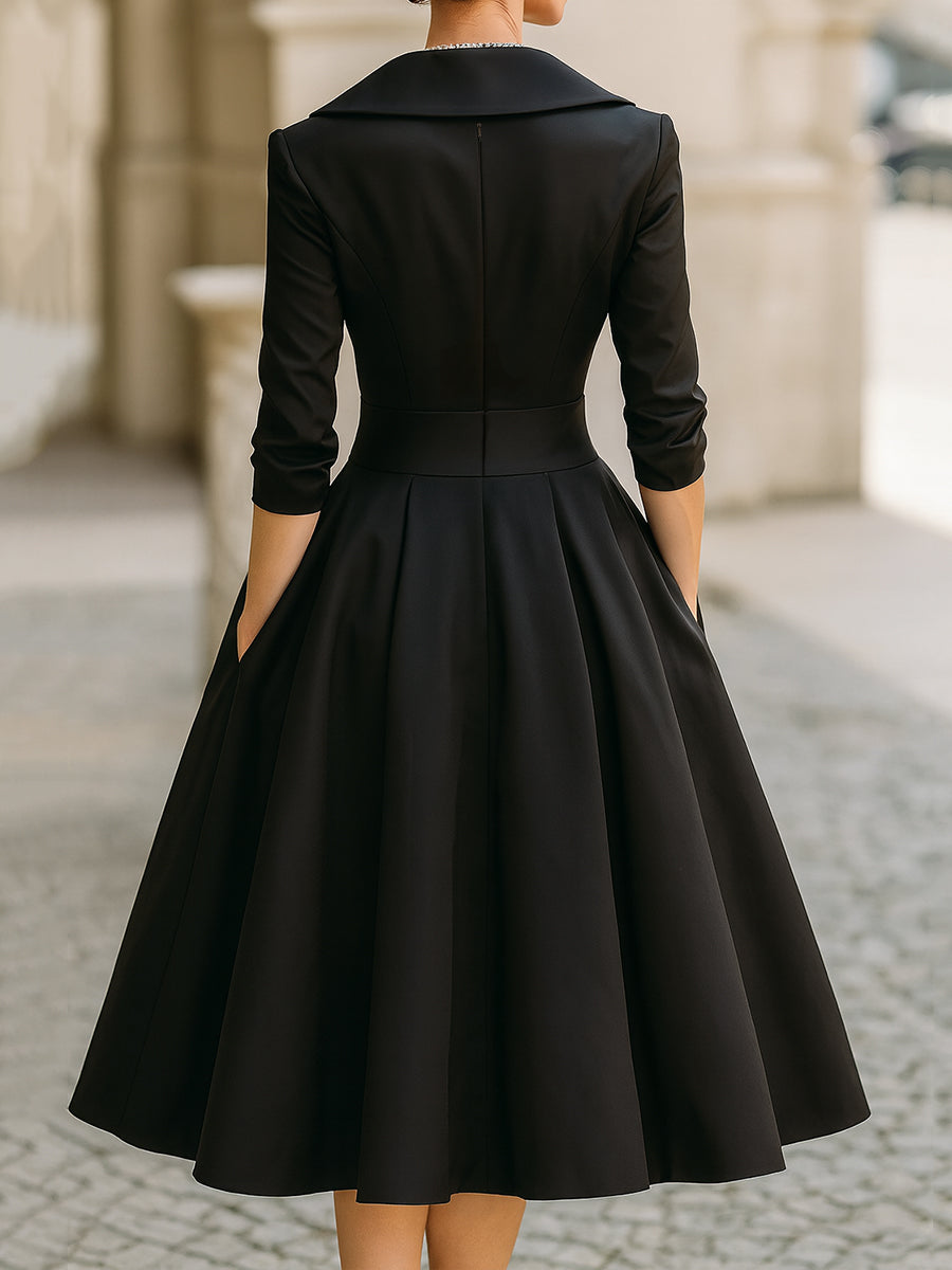 VICTORIA | COLLARED MIDI DRESS