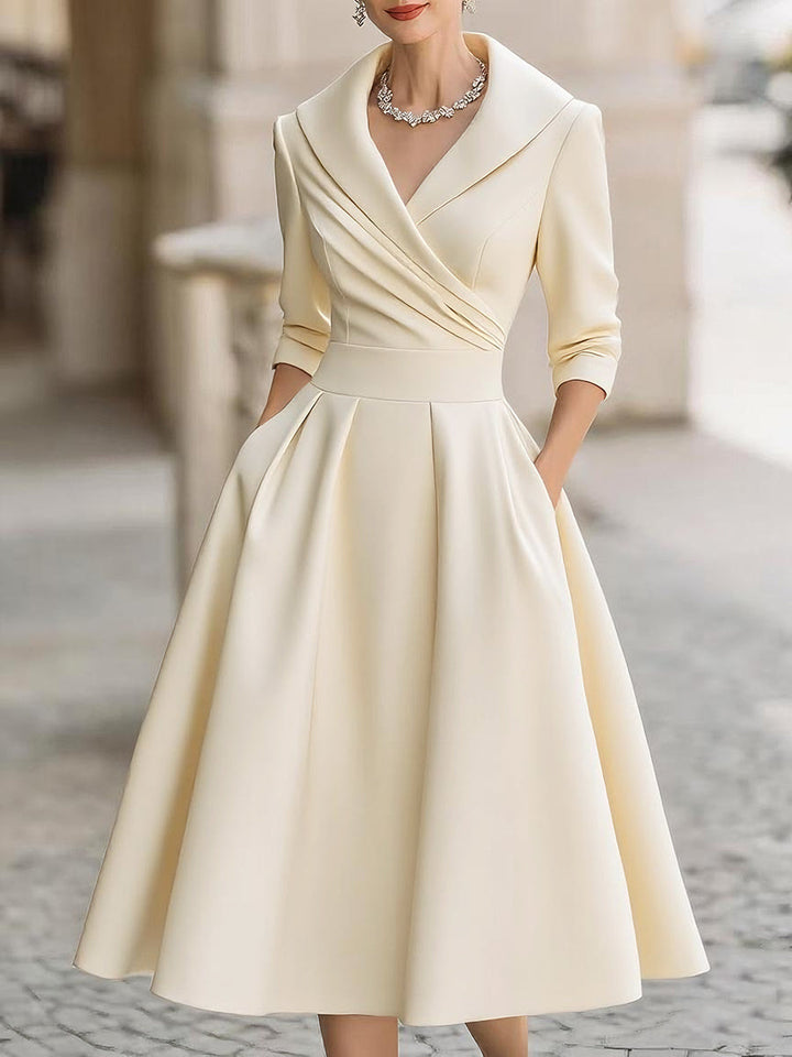 VICTORIA | COLLARED MIDI DRESS