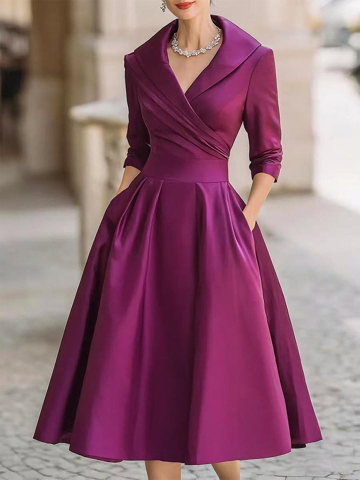 VICTORIA | COLLARED MIDI DRESS