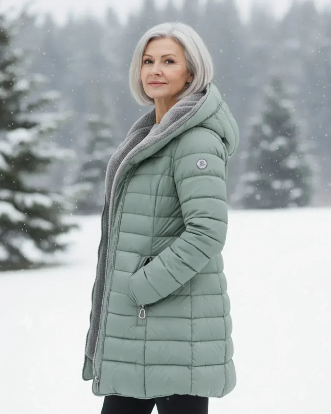 Nora | Long Hooded Puffer Coat with Pockets