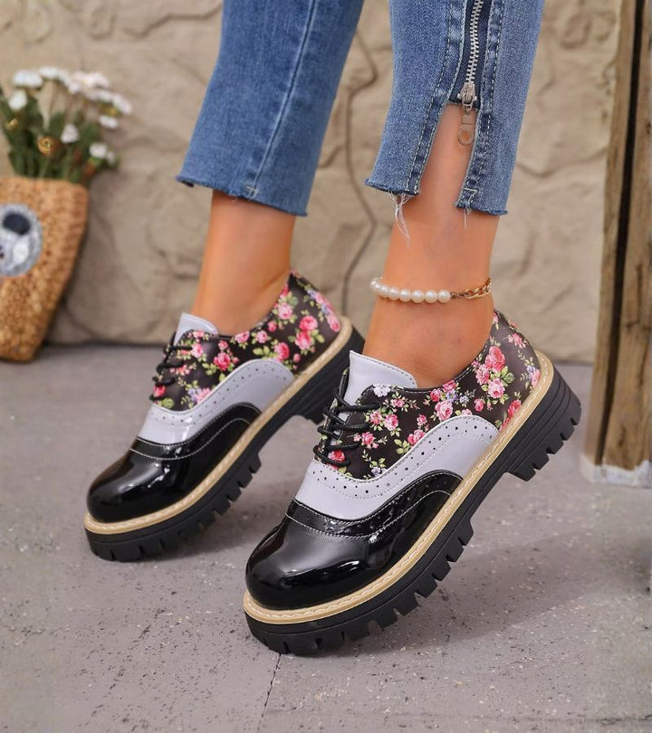 Ada | Floral Lace-Up Oxford Shoes
