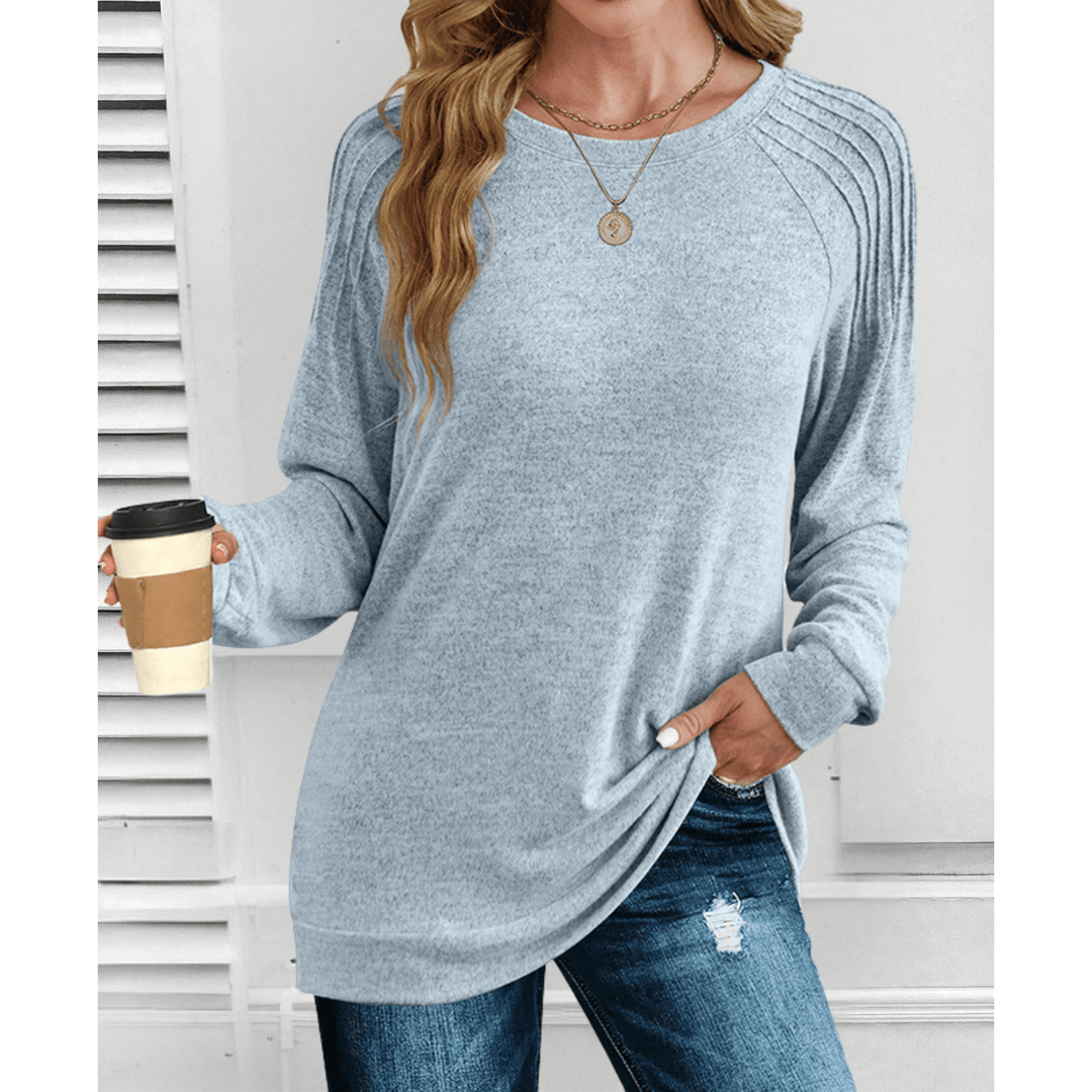 Anika – Ribbed Shoulder Long-Sleeve Tunic