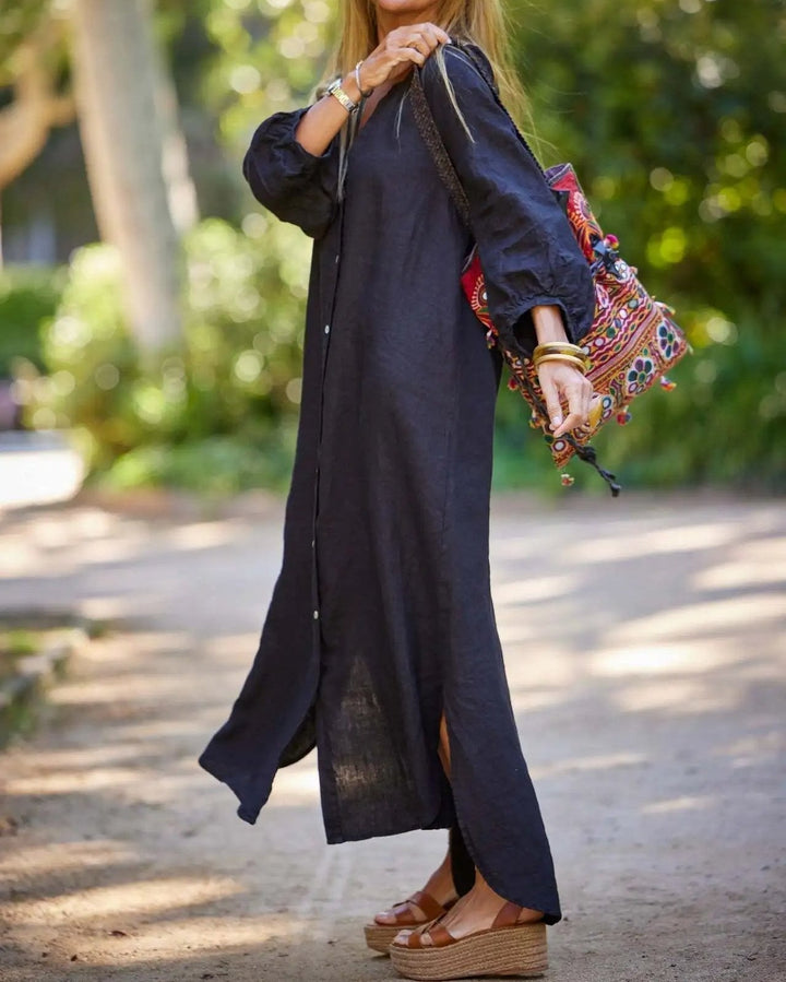 Elaina – Button-Front Maxi Dress