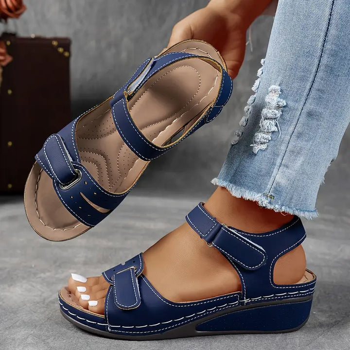 Mischa – Wedge Sandals with Adjustable Velcro Strap