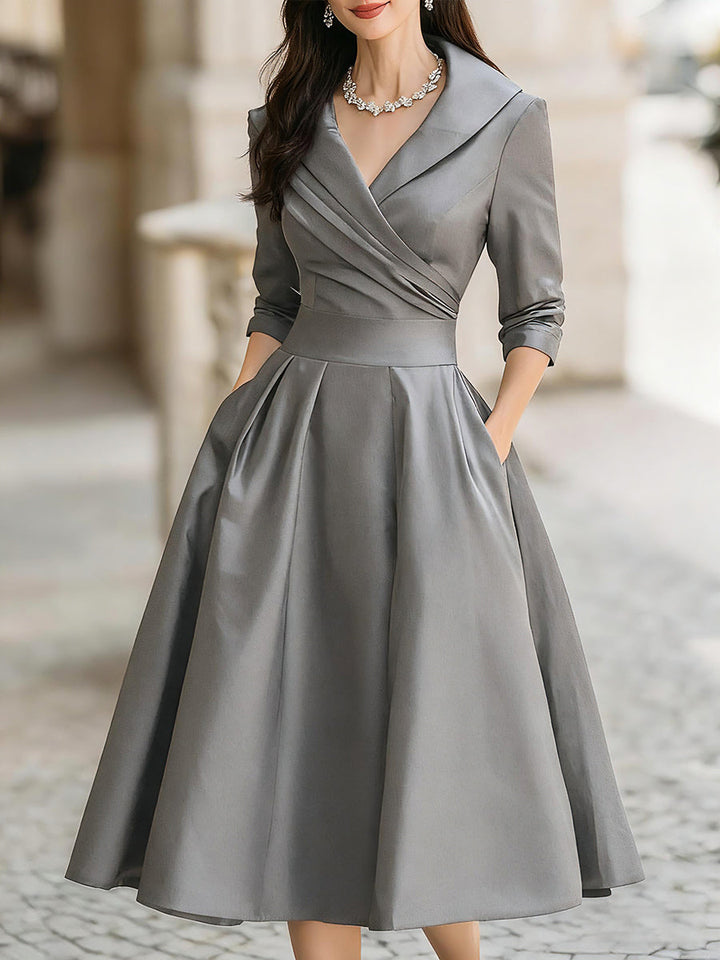 VICTORIA | COLLARED MIDI DRESS