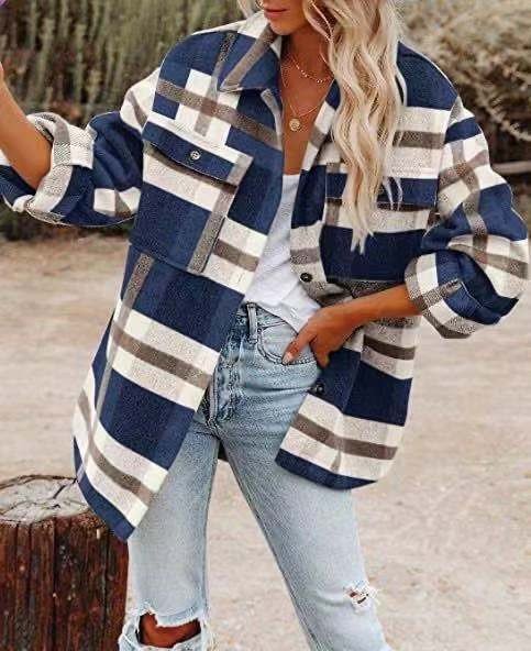 Magilsa – Plaid Button-Down Drop-Shoulder Shirt