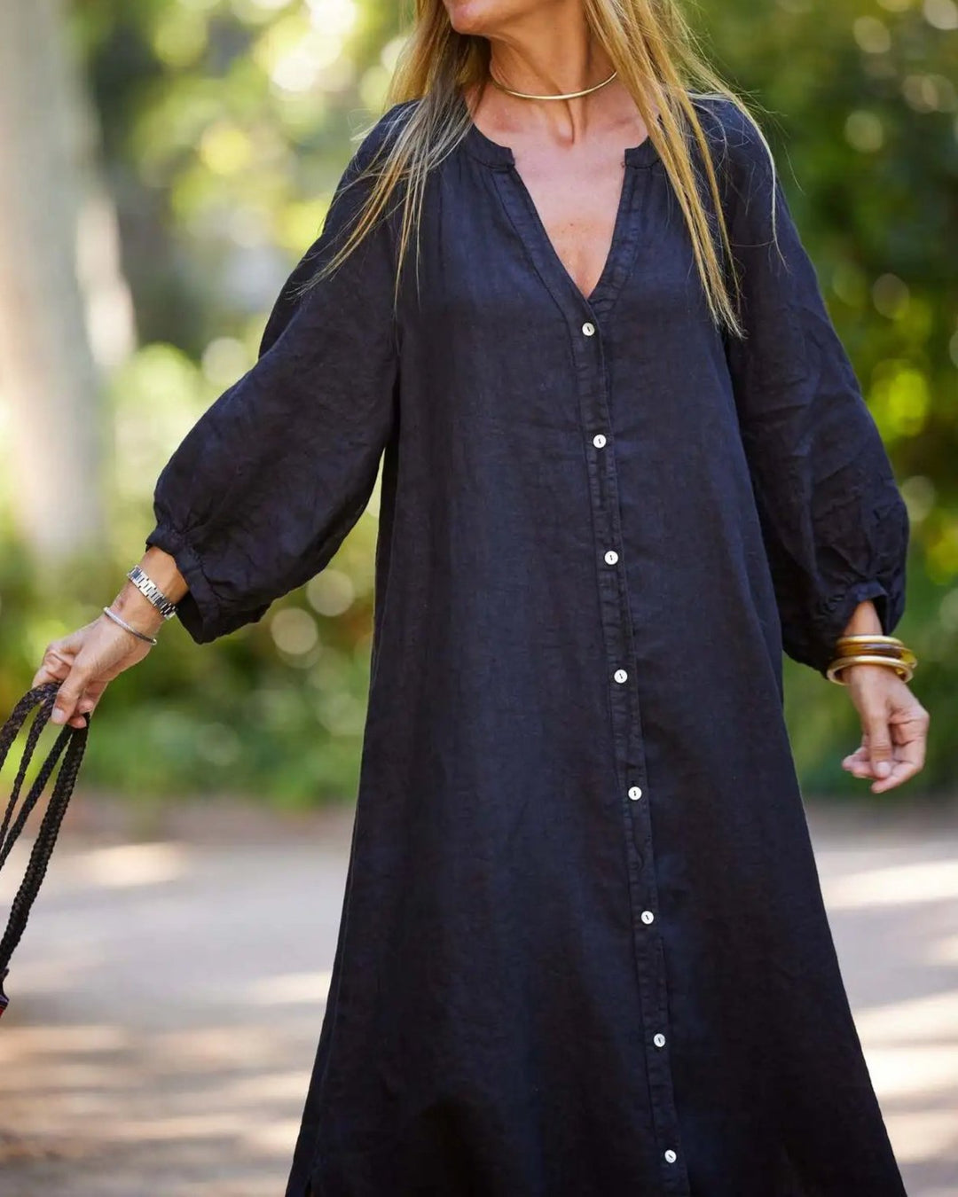 Elaina – Button-Front Maxi Dress