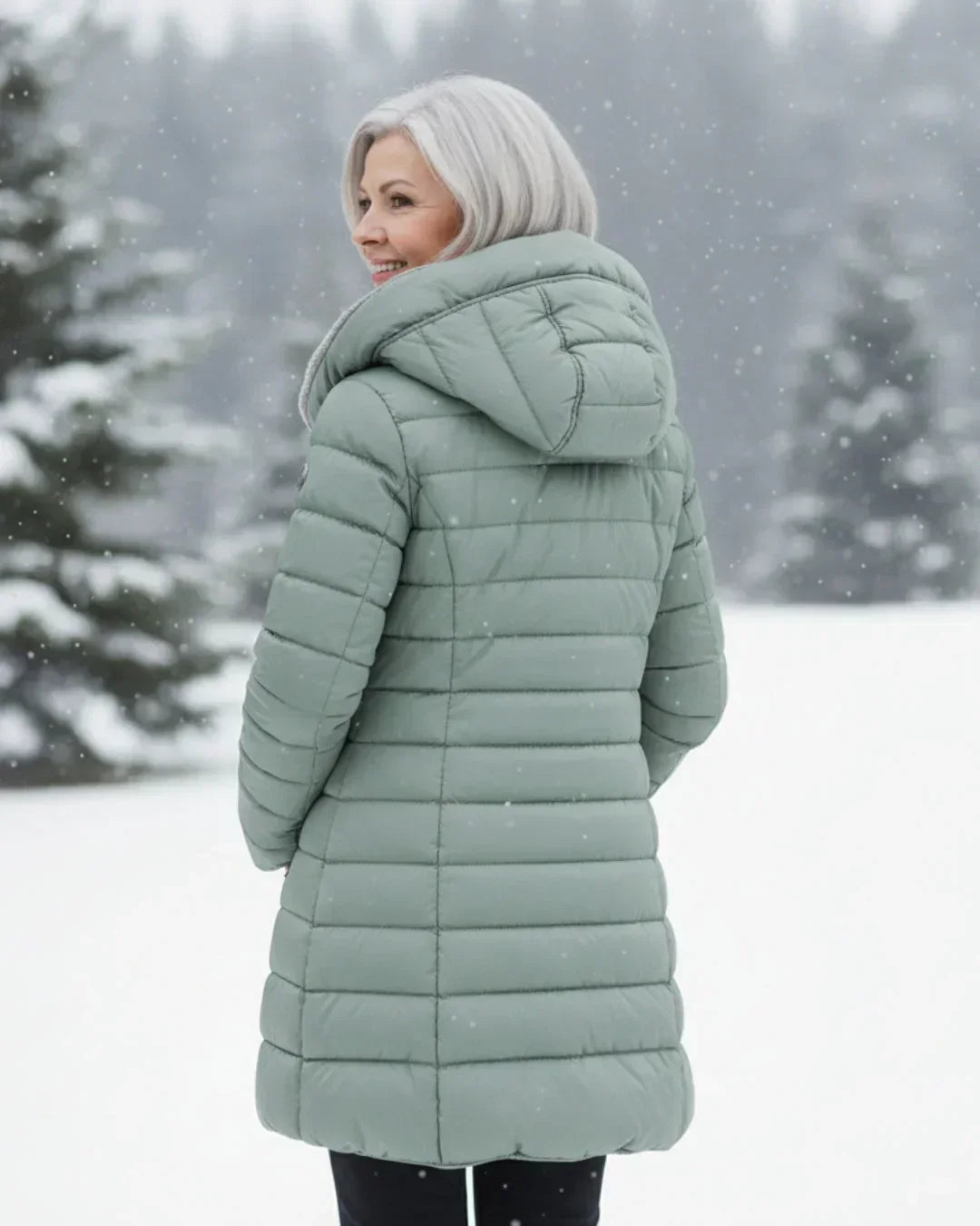 Gwen | Long Quilted Hooded Coat