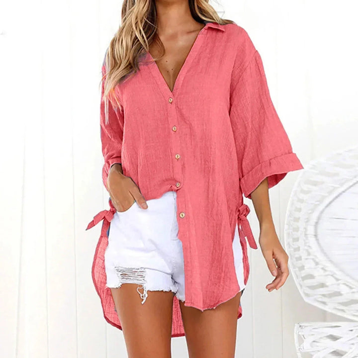 Madeline – Summer Blouse Relaxed V-Neck