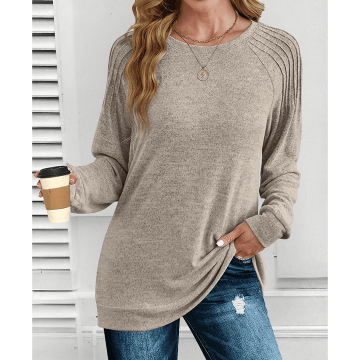 Anika – Ribbed Shoulder Long-Sleeve Tunic