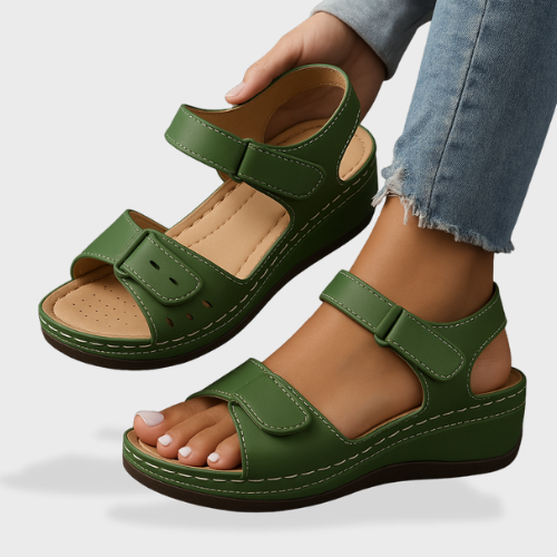 Mischa – Wedge Sandals with Adjustable Velcro Strap