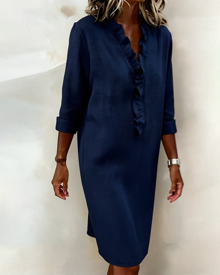 Meredith | Ruffled V-Neck Dress
