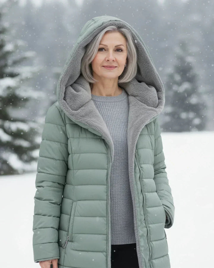 Gwen | Long Quilted Hooded Coat