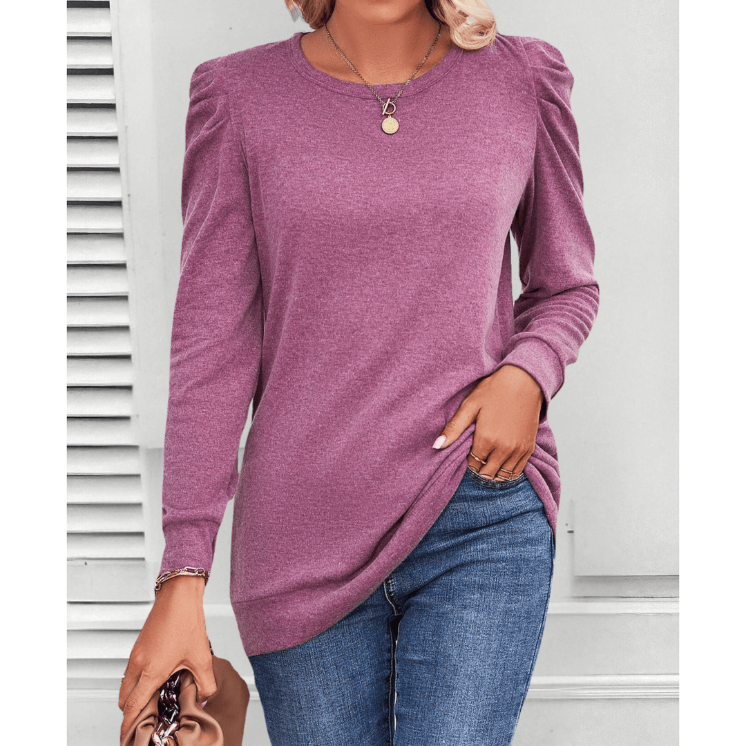 Mae – Puff Shoulder Tunic Top