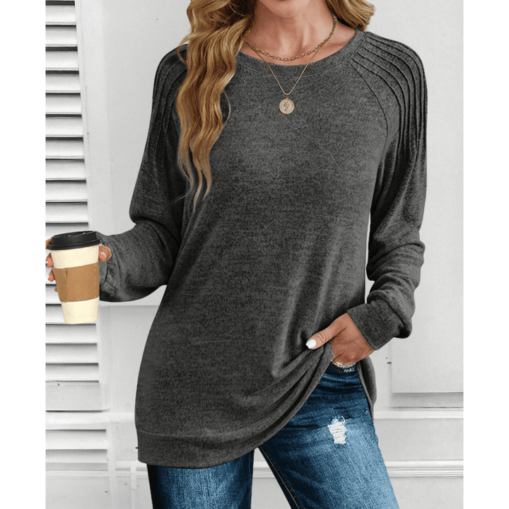 Anika – Ribbed Shoulder Long-Sleeve Tunic
