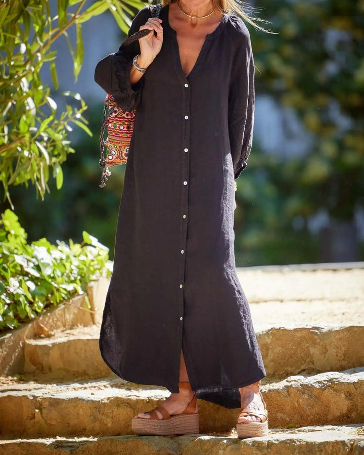Elaina – Button-Front Maxi Dress