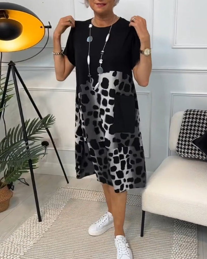 Cassandra – Printed Midi Dress with Pockets
