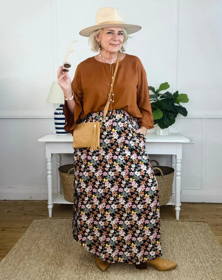 Darcy – Maxi Skirt with High-Rise Elastic Waist