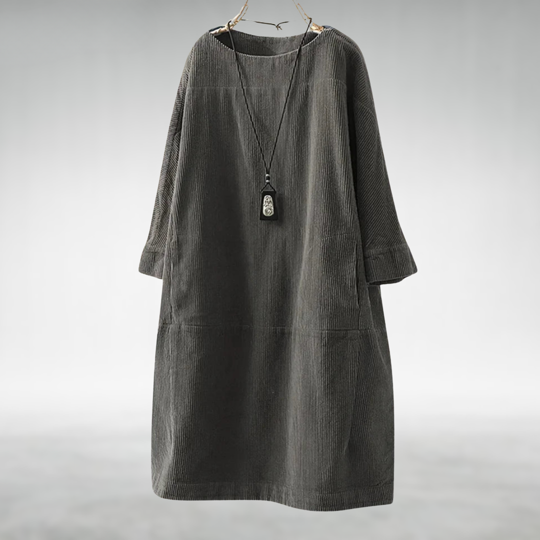 Amy™ Relaxed Corduroy Midi Dress