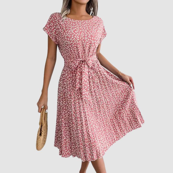 Lina™ Short Sleeve Floral A-Line Dress