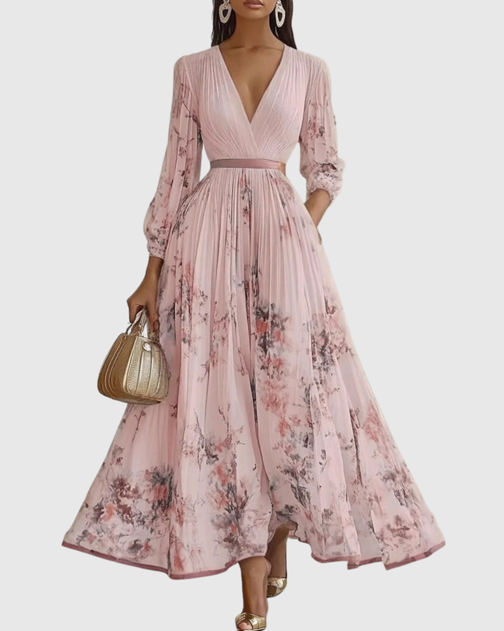 Rowella | V-Neck Floral Maxi Dress