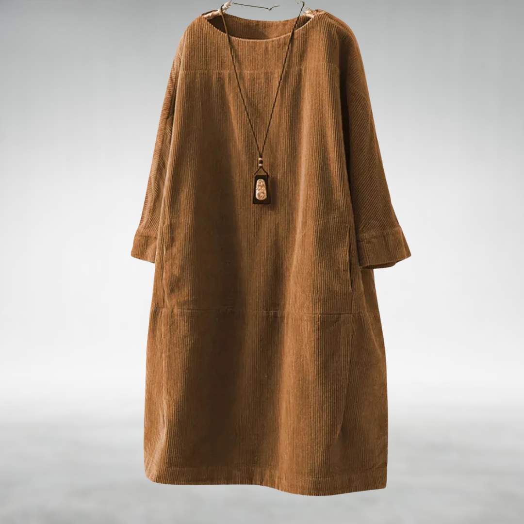 Amy™ Relaxed Corduroy Midi Dress