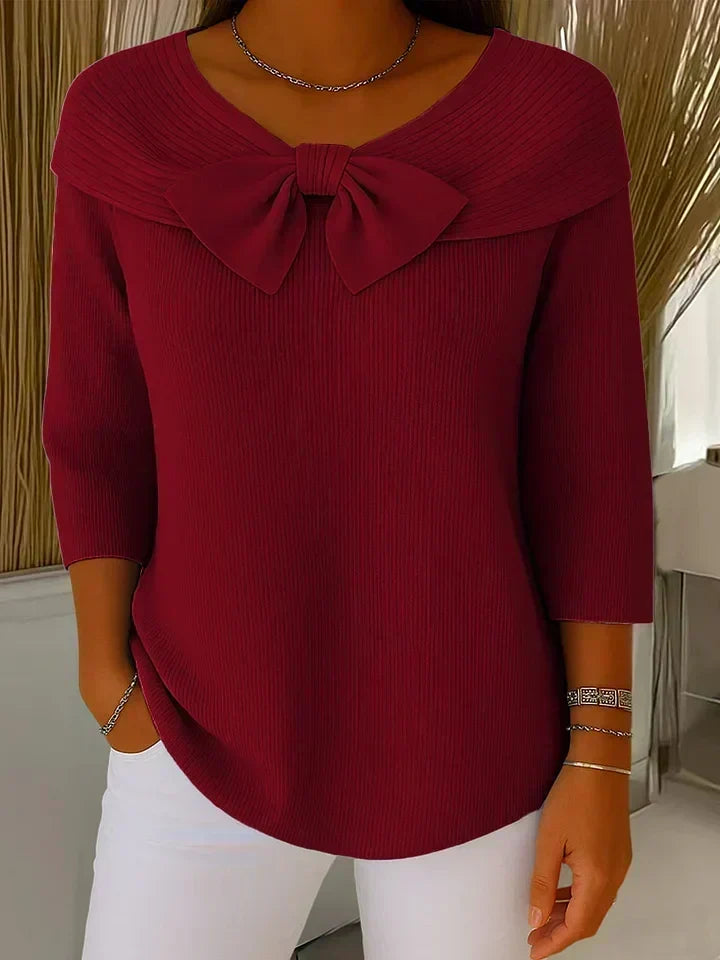 Teresa | Sweater with Bow and Round Neck