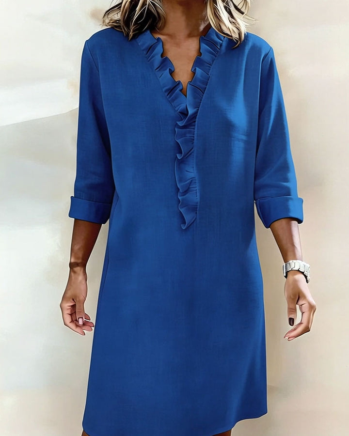 Meredith | Ruffled V-Neck Dress