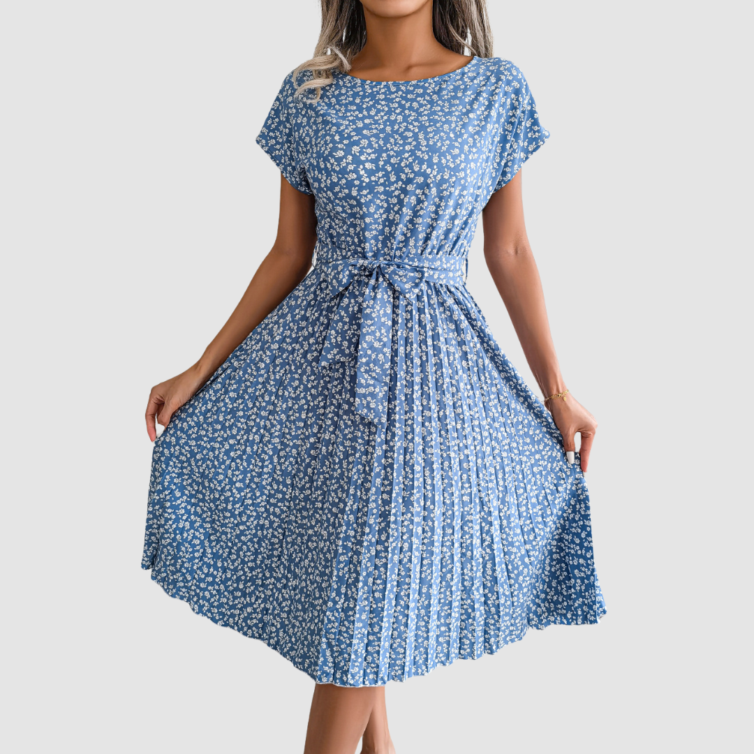Lina™ Short Sleeve Floral A-Line Dress