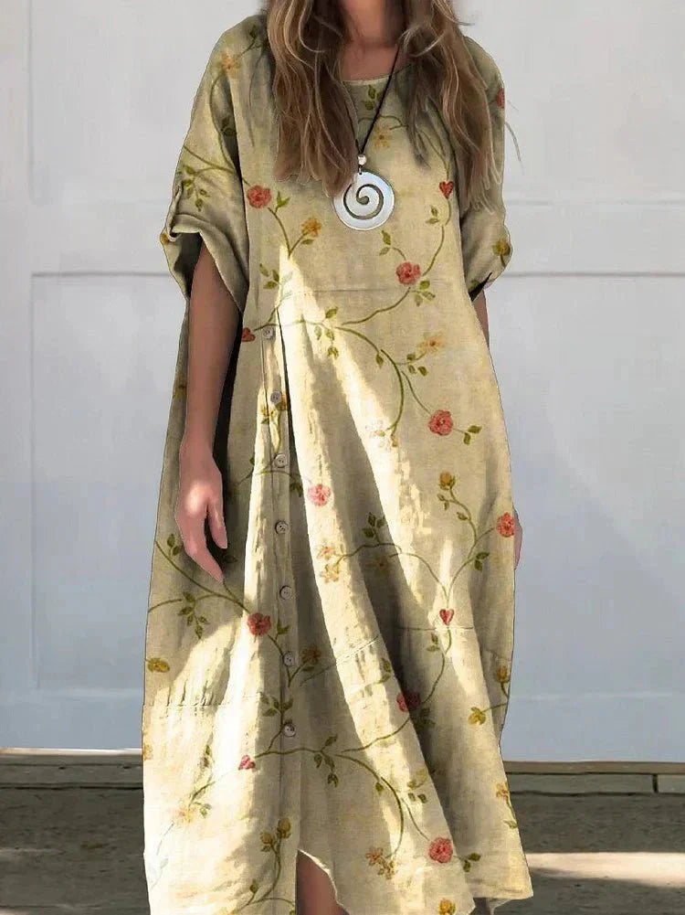 Islay – Relaxed Round-Neck Midi Dress