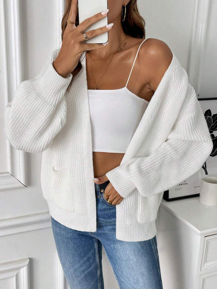 Adalyn | Open Front Cropped Cardigan with Pockets