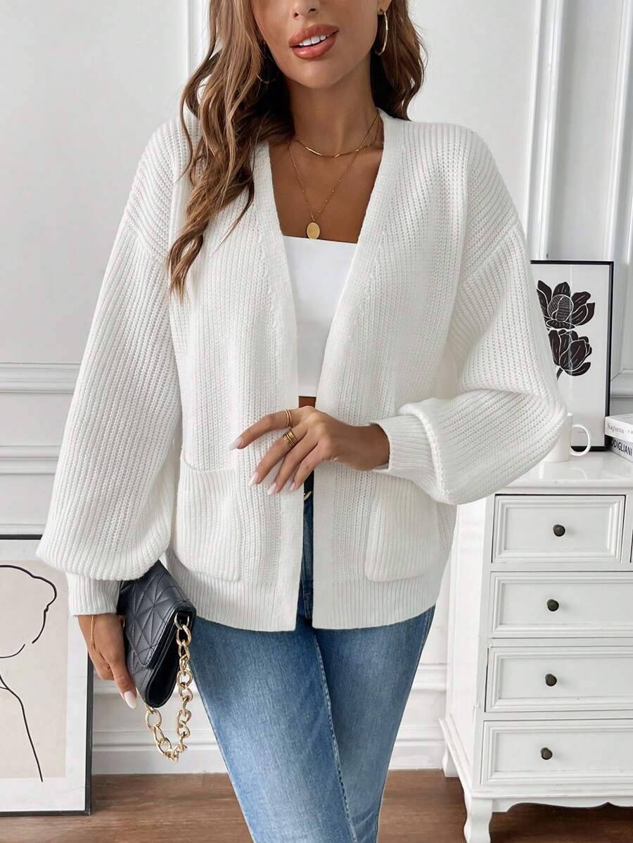 Adalyn | Open Front Cropped Cardigan with Pockets